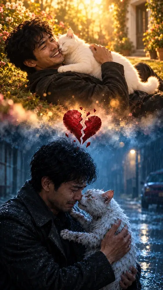 White cat, golden memories